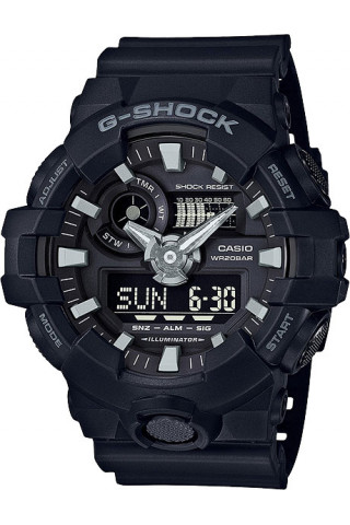 Мужские часы Мужские японские наручные часы Casio G-SHOCK GA-700-1B с хронографом